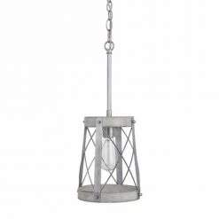 Outlet 💯 Patriot Lighting® Bea White Wash Faux Wood And Galvanized 1-Light Mini Pendant 😉 9 Outlet 💯 Patriot Lighting® Bea White Wash Faux Wood And Galvanized 1-Light Mini Pendant 😉 -Patriot Lighting Sales 3518609 Alt1