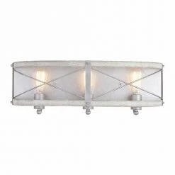 Brand new ✔️ Patriot Lighting® Bea White Wash Faux Wood And Galvanized 3-Light Vanity Light ⭐