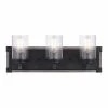 Wholesale 😍 Patriot Lighting® Levon Weathered Gray Faux Wood And Black 3-Light Vanity Light ✨