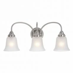 New 🛒 Patriot Lighting® Chesley Satin Nickel 3-Light Vanity Light 🎁