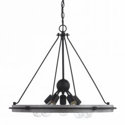 New 🧨 Patriot Lighting® Clint Textured Black And Weathered Gray Faux Wood 5-Light Pendant 👏 9 New 🧨 Patriot Lighting® Clint Textured Black And Weathered Gray Faux Wood 5-Light Pendant 👏 -Patriot Lighting Sales 3518623 Alt1