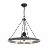 New 🧨 Patriot Lighting® Clint Textured Black And Weathered Gray Faux Wood 5-Light Pendant 👏 -Patriot Lighting Sales 3518623 Master