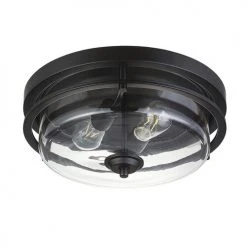 Wholesale 😀 Patriot Lighting® Joska Matte Black 2-Light Flush Mount Ceiling Light 🔥