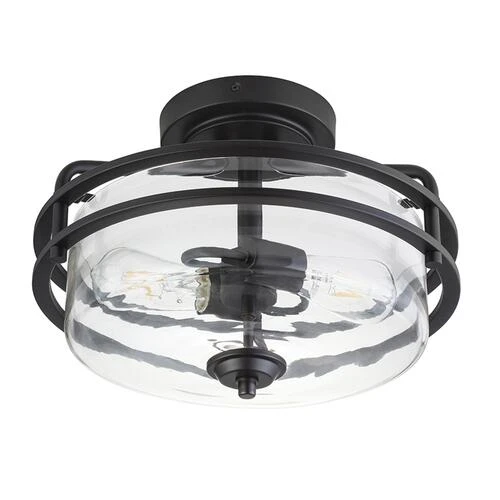 New ❤️ Patriot Lighting® Joska Matte Black 2-Light Semi-Flush Mount Ceiling Light 🔔 3 New ❤️ Patriot Lighting® Joska Matte Black 2-Light Semi-Flush Mount Ceiling Light 🔔