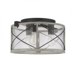 New 🥰 Patriot Lighting® Lizzie Matte Black 3-Light Flush Mount Ceiling Light ✔️ -Patriot Lighting Sales 3518702 CMYK Angle