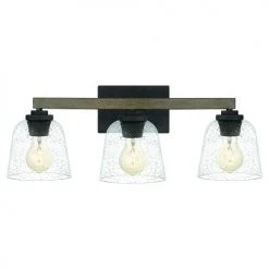 Outlet 🎁 Patriot Lighting® Danae Matte Black 3-Light Vanity Light 🎁