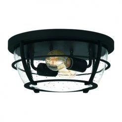 Cheapest 🥰 Patriot Lighting® Haley Matte Black 2-Light Flush Mount Ceiling Light ⭐ -Patriot Lighting Sales 3518734 Alt1V1