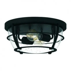 Cheapest 🥰 Patriot Lighting® Haley Matte Black 2-Light Flush Mount Ceiling Light ⭐ -Patriot Lighting Sales 3518734 Alt2V1