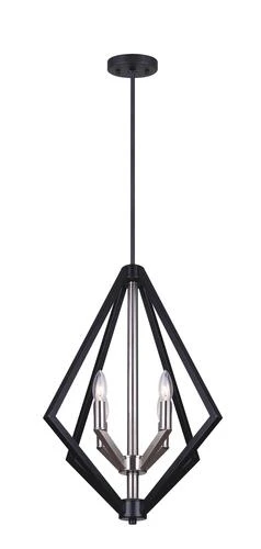 Best Sale 😀 Patriot Lighting® Dryden Matte Black & Brushed Nickel 4-Light Chandelier ❤️ 3 Best Sale 😀 Patriot Lighting® Dryden Matte Black & Brushed Nickel 4-Light Chandelier ❤️