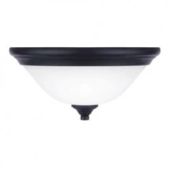 Hot Sale ❤️ Patriot Lighting® Dee Rubbed Antique Bronze 2-Light Flush Mount Ceiling Light 🌟