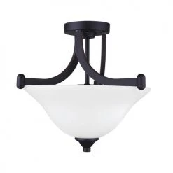 Budget ❤️ Patriot Lighting® Dee Rubbed Antique Bronze 2-Light Semi-Flush Mount Ceiling Light 🎉 -Patriot Lighting Sales 3518760 LS
