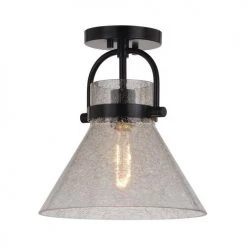 Best deal 🥰 Patriot Lighting® Renley Black 1-Light Semi-Flush Mount Ceiling Light ✔️ -Patriot Lighting Sales 3518773 Alt3
