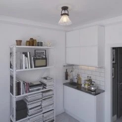 Best deal 🥰 Patriot Lighting® Renley Black 1-Light Semi-Flush Mount Ceiling Light ✔️ -Patriot Lighting Sales 3518773 Alt5