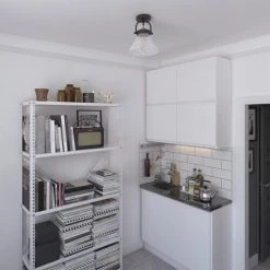 Best deal 🥰 Patriot Lighting® Renley Black 1-Light Semi-Flush Mount Ceiling Light ✔️ -Patriot Lighting Sales 3518773 Alt6