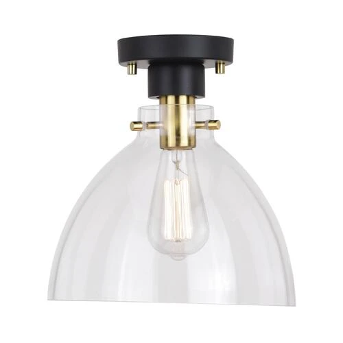 New 🔥 Patriot Lighting® Kenzie Matte Black & Gold 1-Light Semi-Flush Mount Ceiling Light 😉 6 New 🔥 Patriot Lighting® Kenzie Matte Black & Gold 1-Light Semi-Flush Mount Ceiling Light 😉 - Image 4