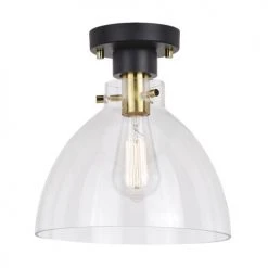 New 🔥 Patriot Lighting® Kenzie Matte Black & Gold 1-Light Semi-Flush Mount Ceiling Light 😉 12 New 🔥 Patriot Lighting® Kenzie Matte Black & Gold 1-Light Semi-Flush Mount Ceiling Light 😉 -Patriot Lighting Sales 3518777 Alt3