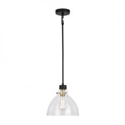 Best Pirce 😀 Patriot Lighting® Kenzie Matte Black & Gold 1-Light Pendant 👍 -Patriot Lighting Sales 3518778 Alt2
