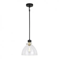 Best Pirce 😀 Patriot Lighting® Kenzie Matte Black & Gold 1-Light Pendant 👍 -Patriot Lighting Sales 3518778 Alt3