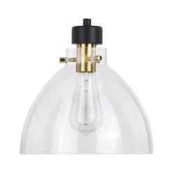 Best Pirce 😀 Patriot Lighting® Kenzie Matte Black & Gold 1-Light Pendant 👍 -Patriot Lighting Sales 3518778 Alt4