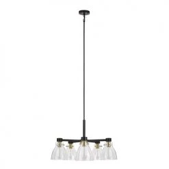 Best Pirce 🌟 Patriot Lighting® Kenzie Matte Black & Gold 5-Light Chandelier ✨