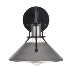 Best reviews of ⌛ Patriot Lighting® Ashtyn Matte Black & Charcoal Patina 1-Light Vanity Light ❤️ -Patriot Lighting Sales 3518780 Alt4