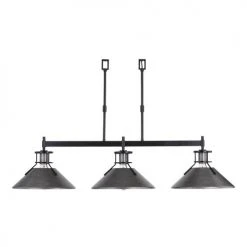 Deals ⌛ Patriot Lighting® Ashtyn Matte Black & Charcoal Patina 3-Light Island Light 👍 -Patriot Lighting Sales 3518785 Alt3