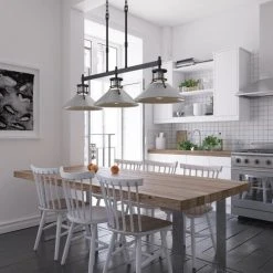 Deals ⌛ Patriot Lighting® Ashtyn Matte Black & Charcoal Patina 3-Light Island Light 👍 -Patriot Lighting Sales 3518785 Alt4