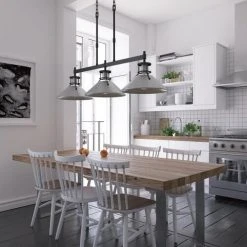 Deals ⌛ Patriot Lighting® Ashtyn Matte Black & Charcoal Patina 3-Light Island Light 👍 -Patriot Lighting Sales 3518785 Alt5