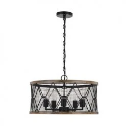 Discount 🧨 Patriot Lighting® Elegant Home Bodhi Black & Replica Wood 5-Light Pendant ⌛ -Patriot Lighting Sales 3519126 Alt1