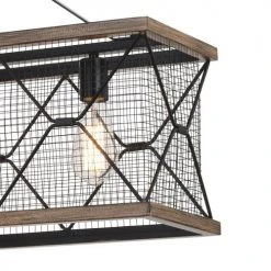 Buy 😉 Patriot Lighting® Elegant Home Bodhi Black & Replica Wood 4 Light Island Light ❤️ -Patriot Lighting Sales 3519127 Alt3