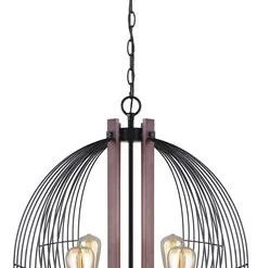 Cheapest 🤩 Patriot Lighting® Gage Black With Wood Accents 4-Light Chandelier ✔️