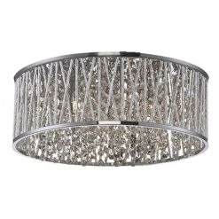 Buy 🎁 Patriot Lighting® Elegant Home Carolyn Chrome 6-Light Flush Mount Ceiling Light ⭐