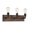 Flash Sale ⭐ Patriot Lighting® Elegant Home Steele Replica Wood With Antique Black 3-Light Vanity Light 🤩 -Patriot Lighting Sales 352 7605 P Alt1