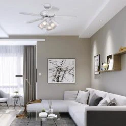 Best Sale 💯 Patriot Lighting™ Minerva II 44" White Indoor LED Ceiling Fan 👍 -Patriot Lighting Sales 355 0669 IU