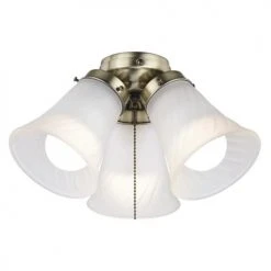 Coupon 🔔 Patriot Lighting® Cluster 3-Light Antique Brass LED Ceiling Fan Light ✔️