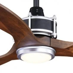 Cheapest ✔️ Patriot Lighting® Matrix 52" Matte Black & Brushed Silver Indoor/Outdoor LED Ceiling Fan ✔️ -Patriot Lighting Sales 3550608 Alt2