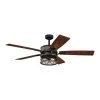 Best Pirce 🛒 Patriot Lighting® Elegant Home Bodhi 56" Black & Replica Wood Indoor LED Ceiling Fan ✔️ -Patriot Lighting Sales 3550655 Master