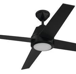 Outlet ✔️ Patriot Lighting™ Geo 52" Matte Black Indoor Integrated LED Ceiling Fan 😀