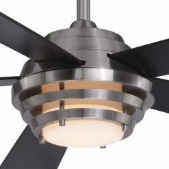 Brand new 🤩 Patriot Lighting™ Kyoto 52" Brushed Nickel Indoor Integrated LED Ceiling Fan 🌟 -Patriot Lighting Sales 3550733 Alt1