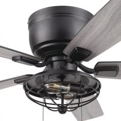 Flash Sale ⭐ Patriot Lighting™ Annetta 52" Matte Black LED Indoor/Outdoor Ceiling Fan 😉 -Patriot Lighting Sales 3550748 20778 Closeup SideB