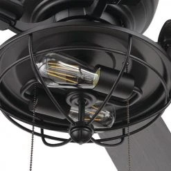 Flash Sale ⭐ Patriot Lighting™ Annetta 52" Matte Black LED Indoor/Outdoor Ceiling Fan 😉 -Patriot Lighting Sales 3550748 20778 Lightkit Closeup