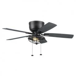 Flash Sale ⭐ Patriot Lighting™ Annetta 52" Matte Black LED Indoor/Outdoor Ceiling Fan 😉 -Patriot Lighting Sales 3550748 20778 Persp2 LightOn A