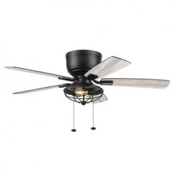 Flash Sale ⭐ Patriot Lighting™ Annetta 52" Matte Black LED Indoor/Outdoor Ceiling Fan 😉 -Patriot Lighting Sales 3550748 20778 Persp2 LightOn B