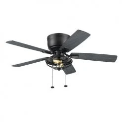 Flash Sale ⭐ Patriot Lighting™ Annetta 52" Matte Black LED Indoor/Outdoor Ceiling Fan 😉 -Patriot Lighting Sales 3550748 20778 Persp3 LightOn A