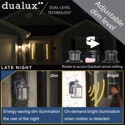 Hot Sale ⌛ Patriot Lighting® Eliza Textured Black LED Motion Sensor Outdoor Wall Light 🥰 -Patriot Lighting Sales 356 2242 IU 1 NEW