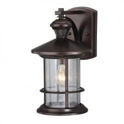 Hot Sale ⭐ Patriot Lighting® Tree House Dualux Oil-Rubbed Bronze Motion Sensor Outdoor Security Wall Light ✨