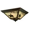 Best Pirce ⭐ Patriot Lighting® Cowboy Burnished Bronze 3-Light Flush Mount Ceiling Light ✔️ -Patriot Lighting Sales 356 9945 P SF