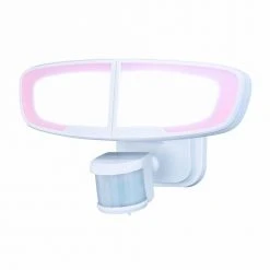 Budget ❤️ Patriot Lighting® Dualux White Integrated LED Dual Head Motion Sensor Security Flood Light 💯