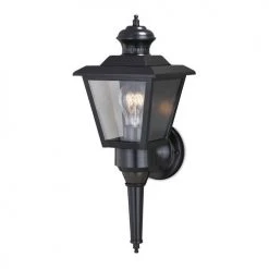 Promo 😉 Patriot Lighting® Dualux Brookline III Black Motion Sensor Outdoor Security Wall Light 💯