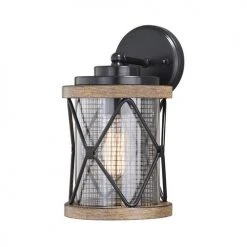 Discount 🔥 Patriot Lighting® Elegant Home Bodhi Black & Replica Wood Outdoor Wall Light 😀
